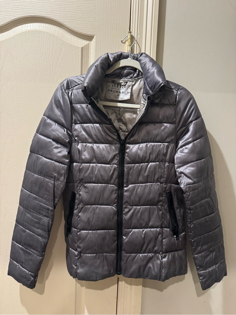 a.n.a Quilted Packable Puffer Jacket - Gray
